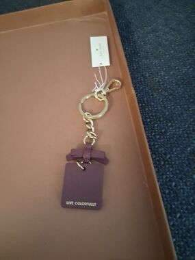 Kate Spade  Plum Leather Key & Card Holder with Bow
